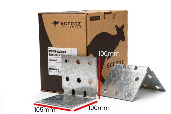 HD Angle Bracket Galv M10 - 100 x 100 x 105 CTN 100