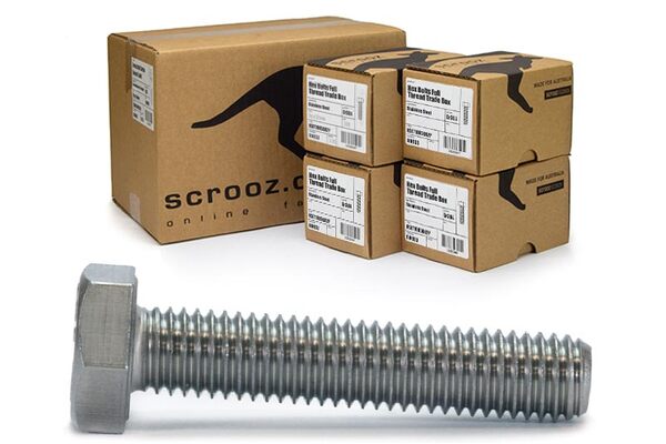 M6 x 20mm Hex Bolts Full Thread 316 CTN 200