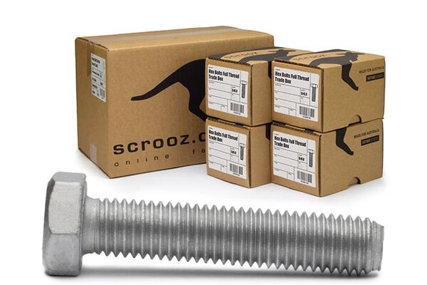 M8 x 50mm Hex Bolts Full Thread GAL CTN 200