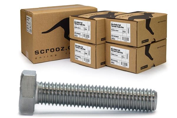 M12 x 65mm Hex Bolts Full Thread 316 CTN 100