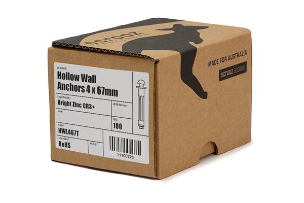 Hollow Wall Anchors 6 x (5-18) 59mm trade box 100