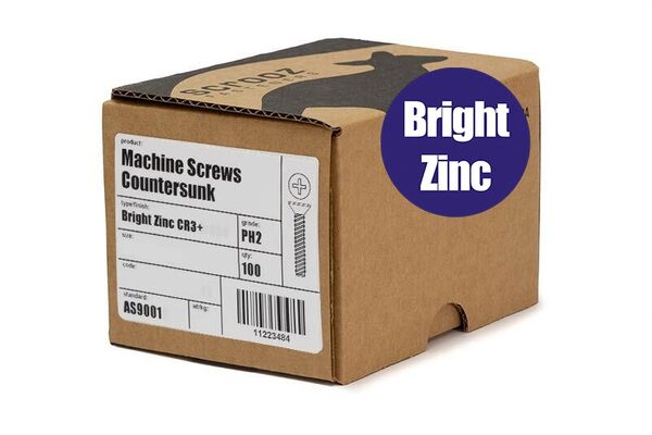 M4 x 30mm Machine Screws CSK Zinc Box 100