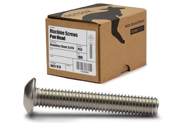 M5 x 20mm Machine screws Pan Head 316 box 100