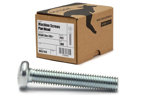 M6 x 65mm Machine Screws Pan head Zinc Box 100