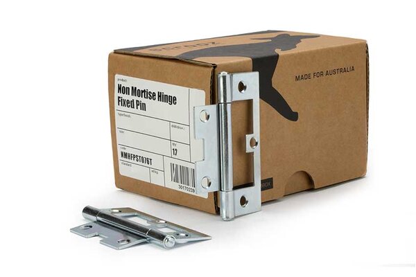 Non Mortise Hinge Fixed Pin Zinc 90x52 Box 12
