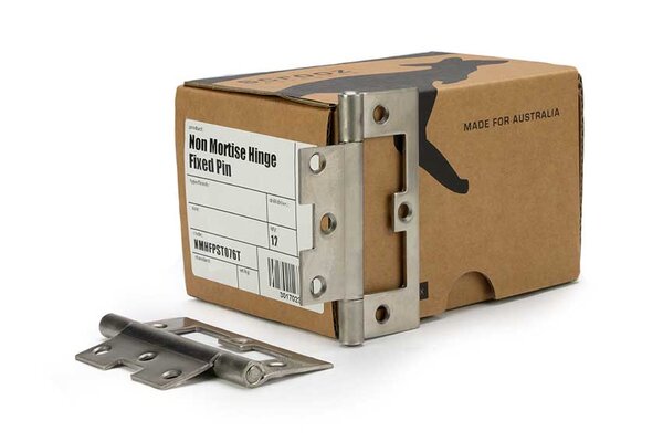 Non Mortise Hinge Fixed Pin Satin 304SS 100x65 Box 12