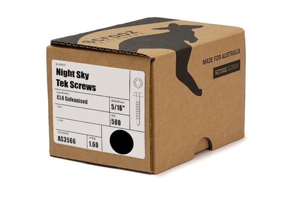 Night Sky 12g x 20mm Tek Screws Box 500