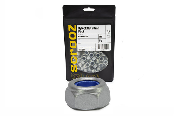 M16 nylock nuts grade 6 galvanised pack 25