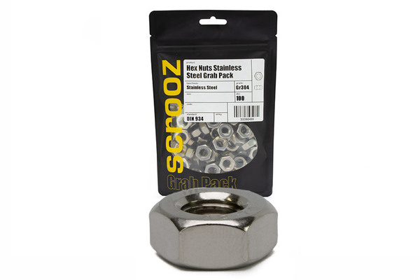 M4 hex nuts stainless steel 304 pack 100