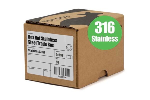M20 hex nuts stainless steel 316 Box 50