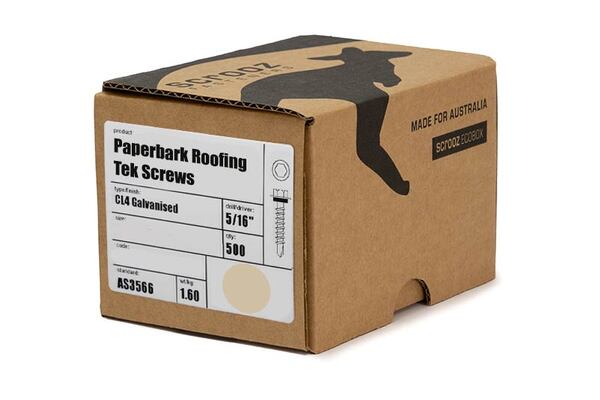 Paperbark 12g x 20mm Roof Tek Screw C5 Box 500