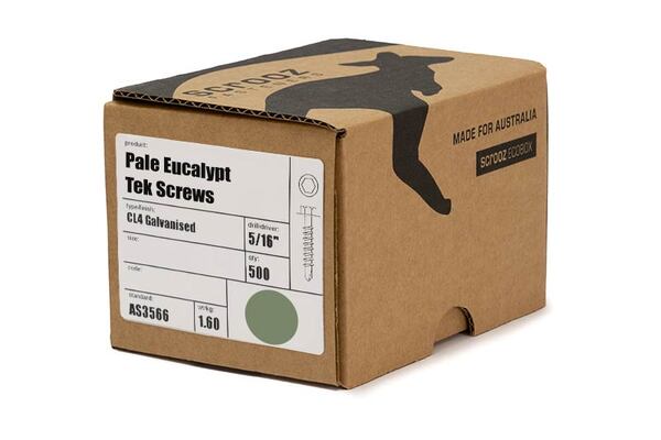 Pale Eucalypt 10 x 16mm Tek Screws Box 500