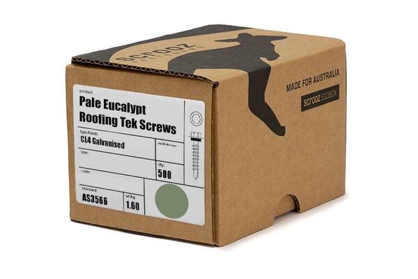 Pale Eucalypt 14 x 55mm Roof Tek Screw C5 Box 500