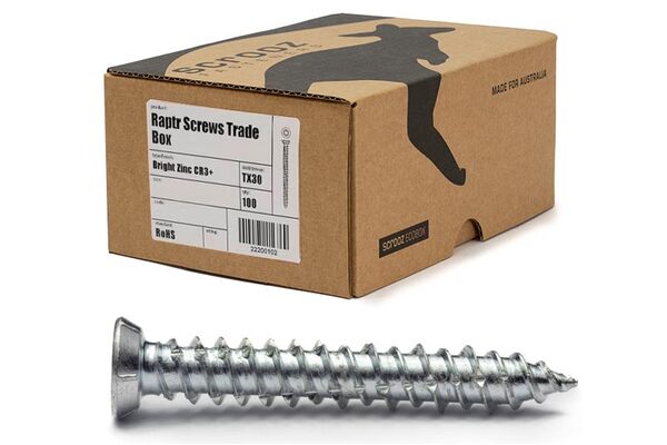 Raptr concrete screws 100mm BZP box of 100