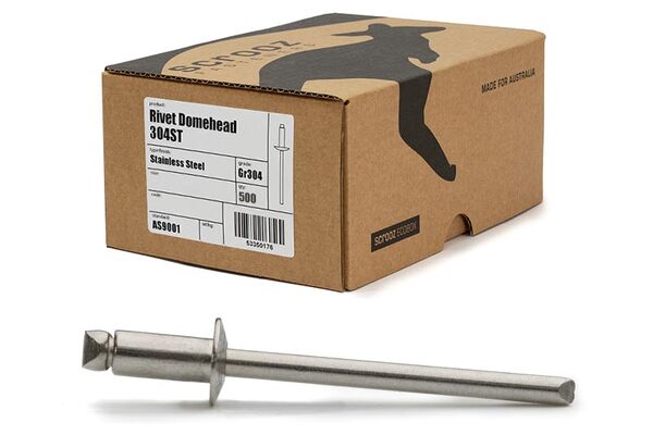 #64 dome head rivet 4.8 x 11mm GR304 box 500
