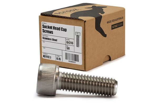 M5 x 16mm Socket Cap Screws 316 Box 50