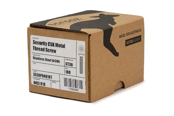Security CSK metal thread ST30 M6 x 12mm box 100