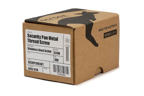 Security Pan Metal Thread ST40 M8 x 50mm Box 100