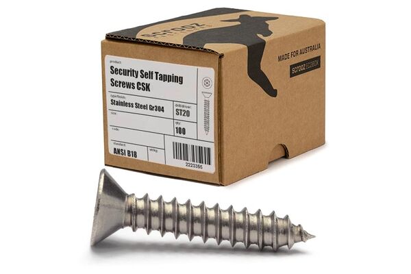 Security CSK Self Tap ST20 10g x 12mm Box 100