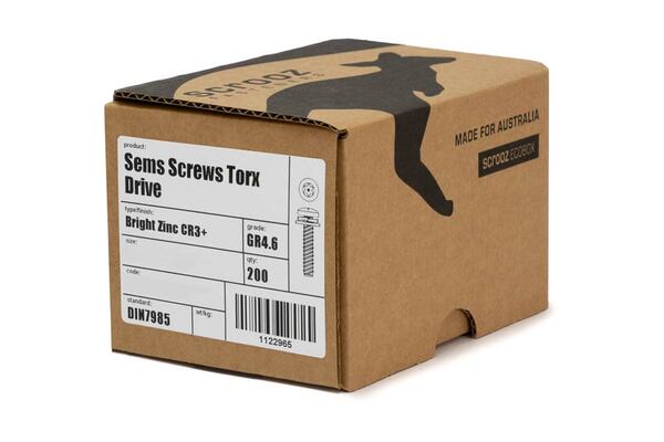 M4 x 8mm Sems Screws Torx Box 200