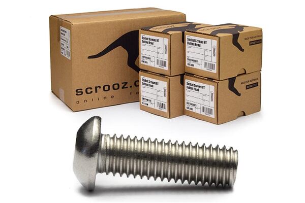 M4 x 25 SS 304 Button Socket Screws Ctn 400