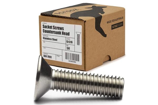 M5 x 16mm CSK Socket Screws 316 Box 50