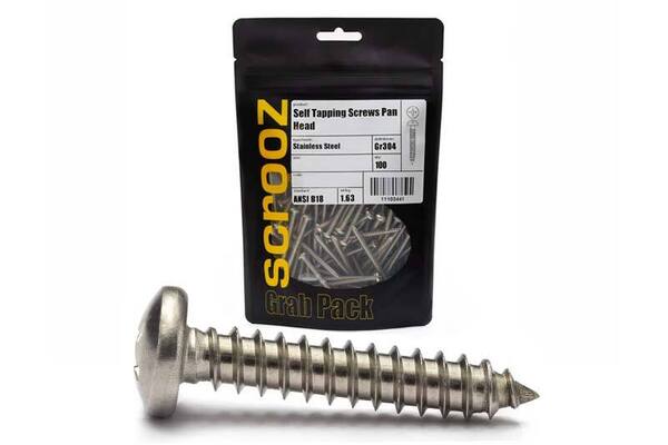 6g x 16mm 304 Stainless Self Tap PAN pack 100