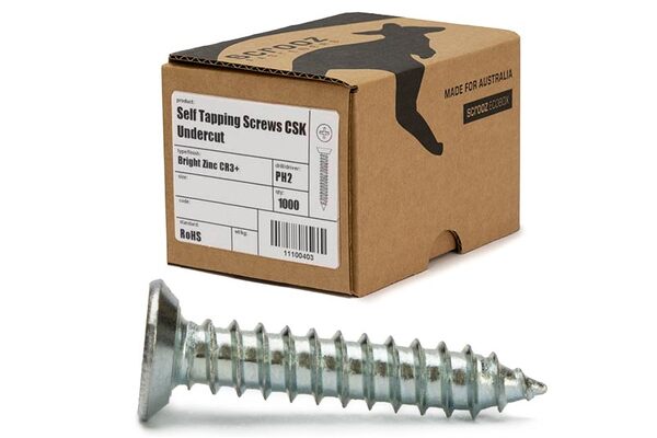 10g x 25mm Undercut Self Tap Zinc Box 1000