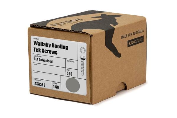 Wallaby 12g x 20mm Roof Tek Screw C5 Box 500