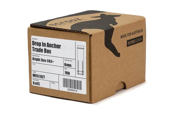 Drop in Anchors BZP M8 x 30mm trade box of 100