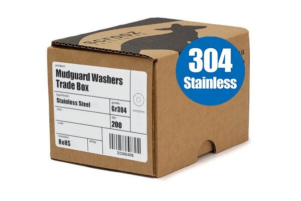 Mudguard washers M6 x 18mm SS 304 box 200