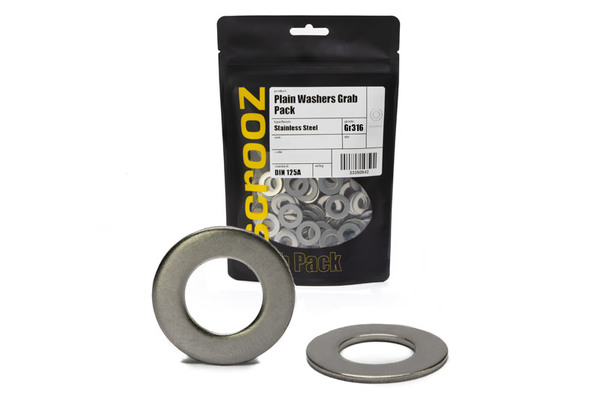 M12 plain flat washers stainless steel 316 pack 25