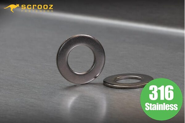 M20 plain flat washers stainless steel 316 pack 10