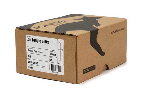 Zip Toggle Bolts M6 Trade Box 25