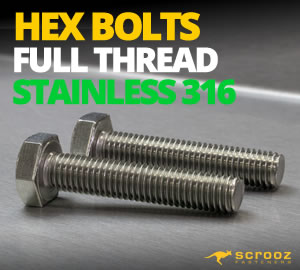 Hex Bolts Full Thread 316 Stainless Steel
