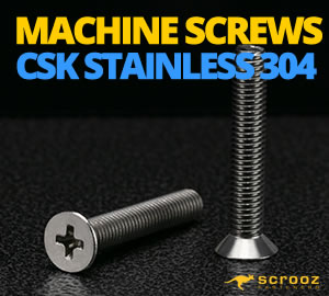 Machine Screws Countersunk 304 Stainless