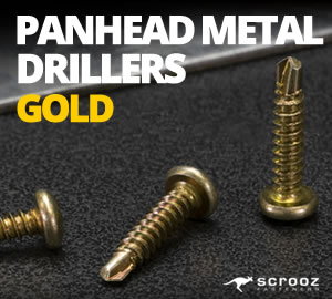  Pan Head Metal Drillers Gold Zinc
