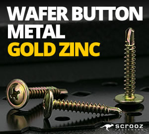 Wafer Button Head Metal Drillers Gold Zinc